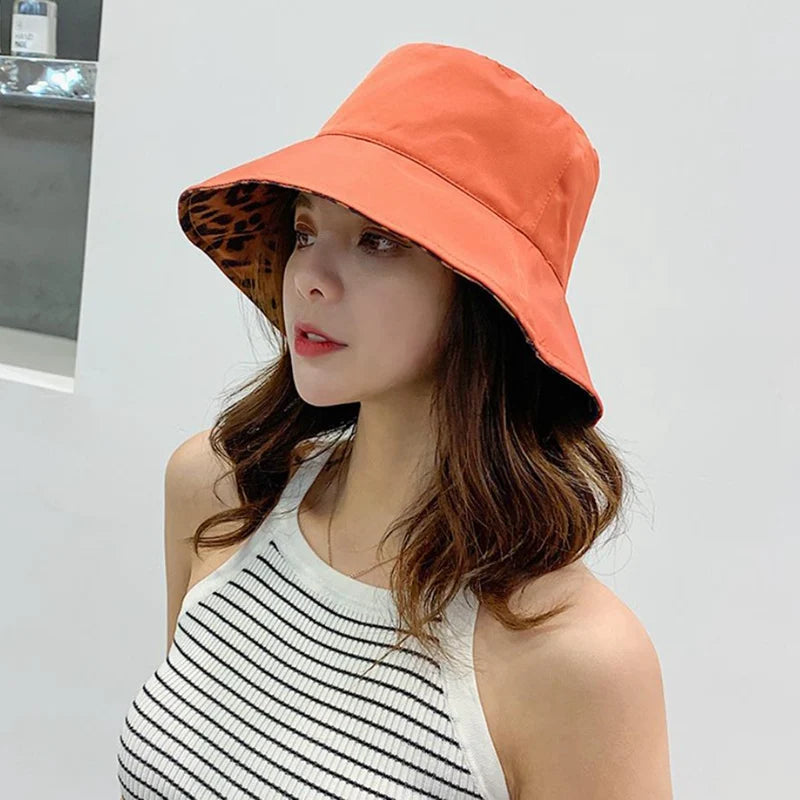 Leopard Reversible Bucket Hat Women