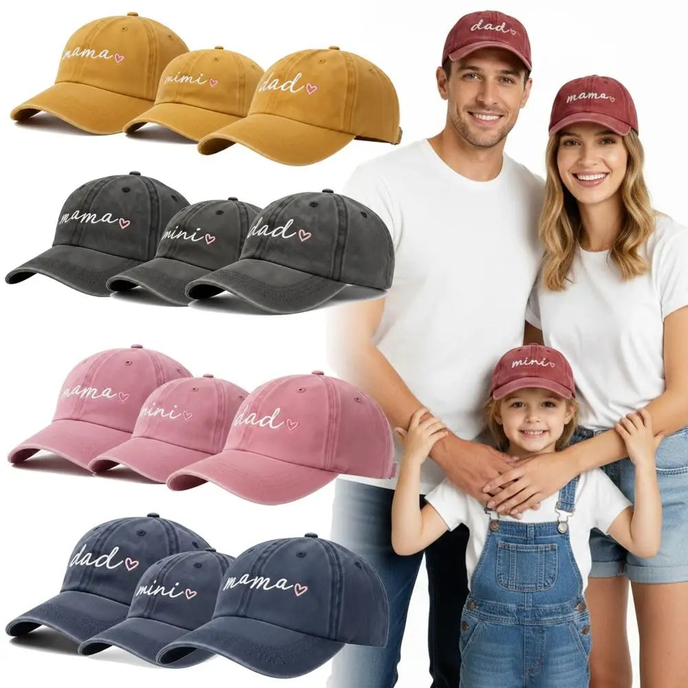 Washed Cotton dad mama mini Love Caps Baseball Hats