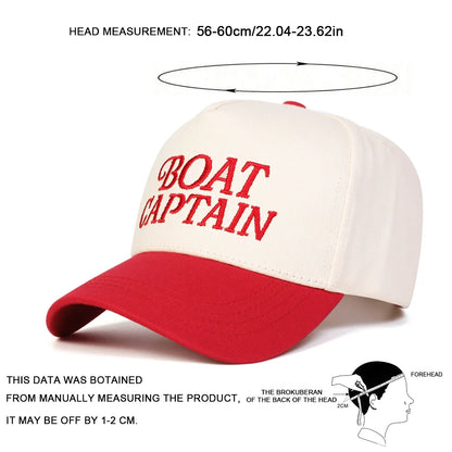 BOAT CAPTAIN Letter Embroidery Baseball Caps