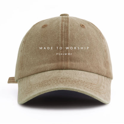 MADE TO WORSHIPR Print Washed Baseball Cap For Adults