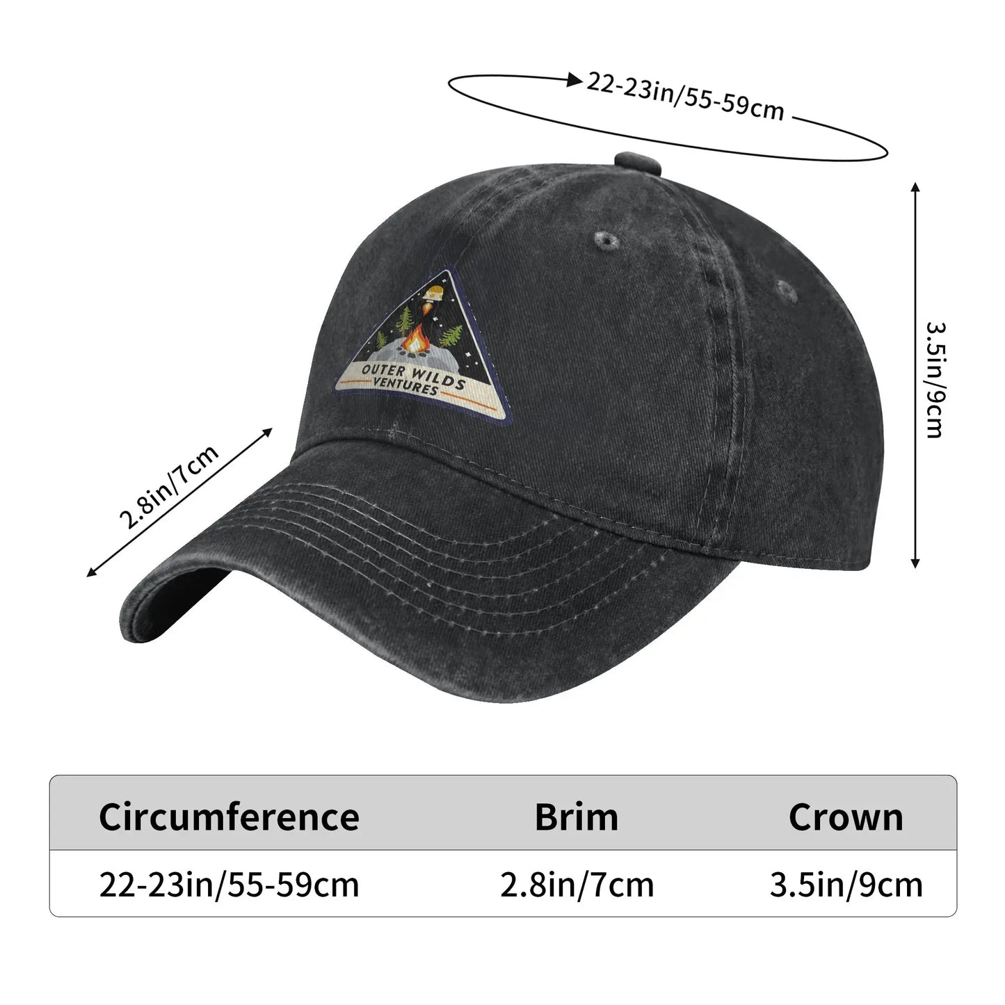 Outer Wilds Ventures Patch Denim Fabric Cap Casual Baseball Caps