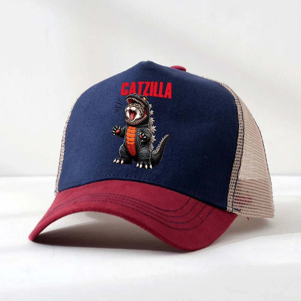 Catzilla Cat Japanese Funny Baseball Cap