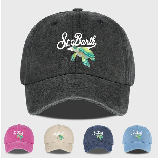 "St. Barth" Sea Turtle Washed Baseball Cap