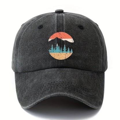 Mountain Sunset Printed Baseball Hat