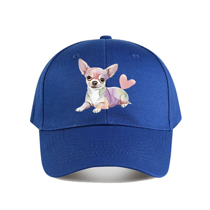Colorful Chihuahua Heart Tail Baseball Cap
