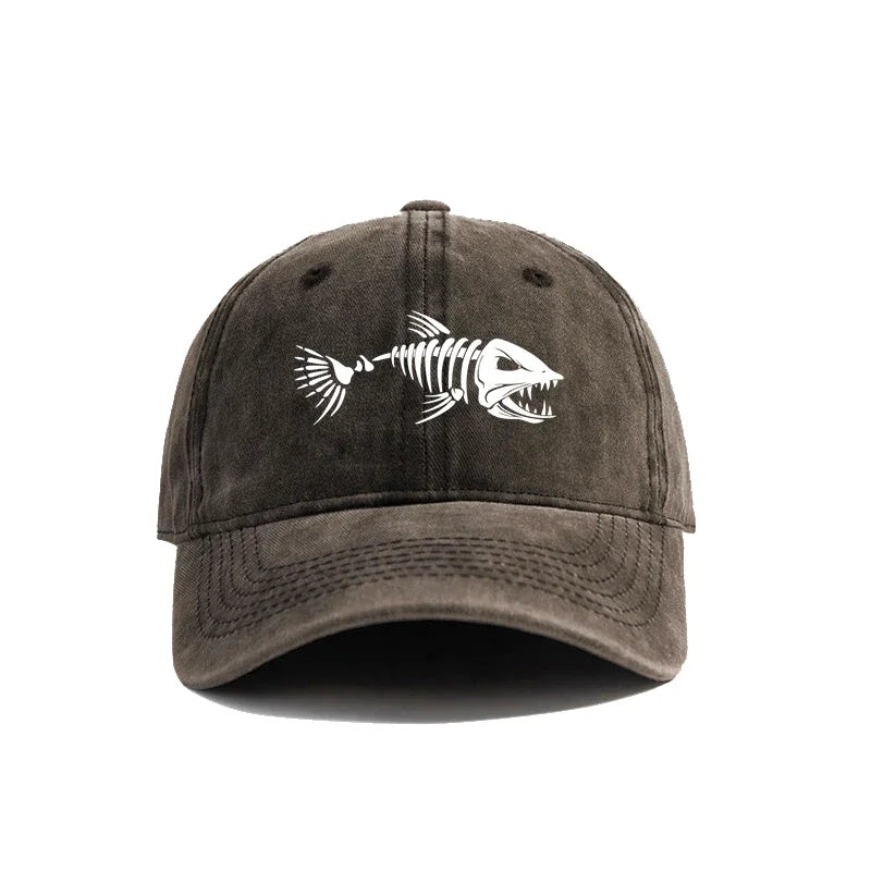 Fishbone Baseball Cap Fishing Skeleton Fish Bone Caps