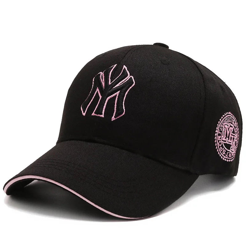 Four Seasons HatsMen Trendy Black Retro Brooklyn Letter Embroidery Baseball Hat