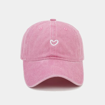 Cotton Baseball Cap Soft Top Embroidered Love Retro Simple