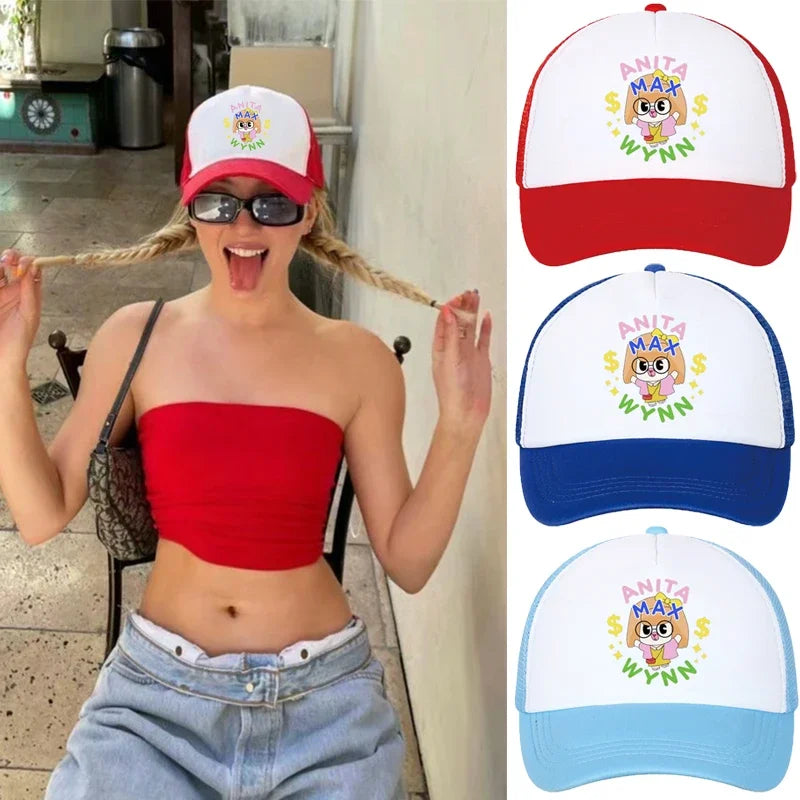Trendy Anita Max Wynn Foam Baseball Hat Trendy Cute Mesh Snapback Caps Boy Girl