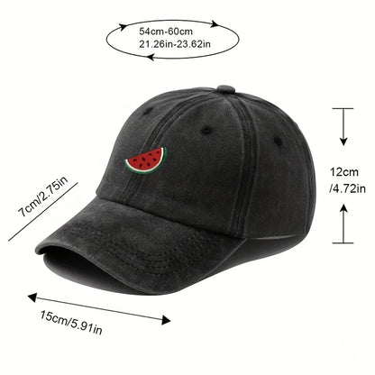 Four Season Baseball Cap With Watermelon Print Pattern For Both Men And Women
