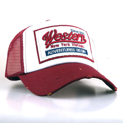 Patch Letter-Numbered 1885 Logo Holey Mesh Baseball Cap