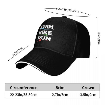 Triathlon Swim Bike Run Athlete Cap Fashion Casual Baseball Caps