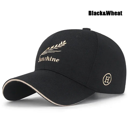 Feather Wheat Ear Embroidery Cotton Baseball Cap