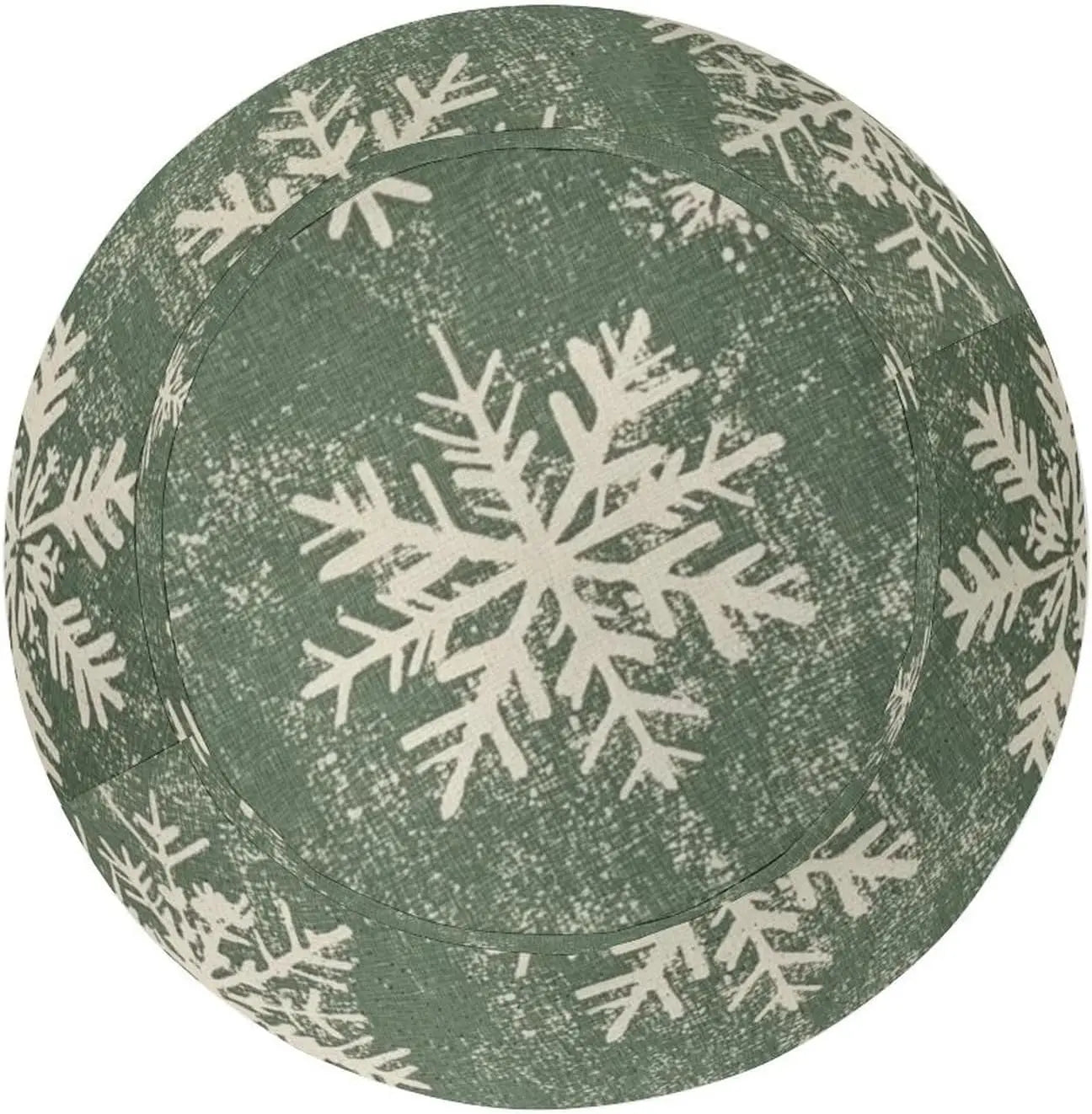 Vintage Fisherman Hat Green/White Snowflake Summer Bucket Hats