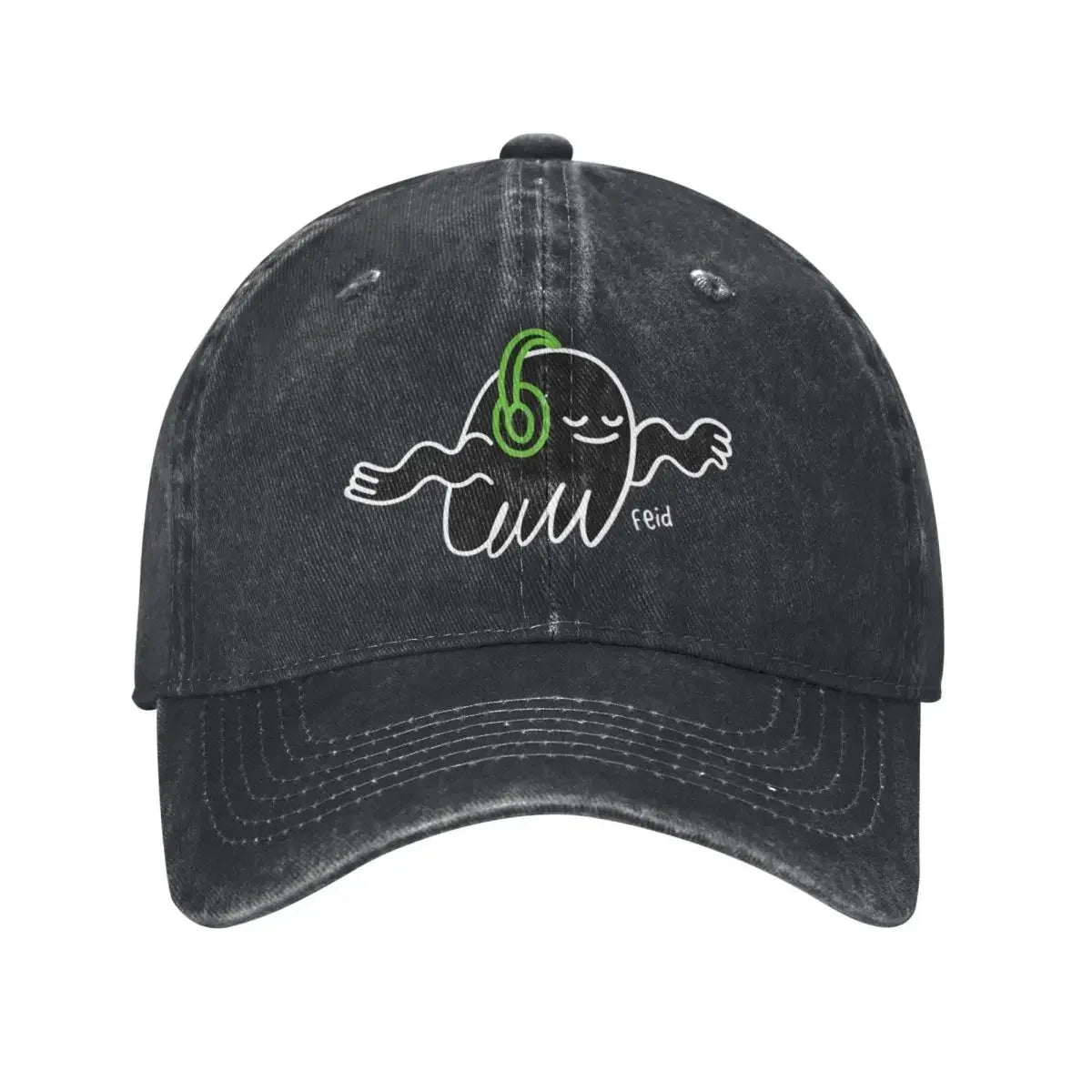Ferxxo Feid Gost With Headphone Unisex Retro Denim Washed Baseball Caps