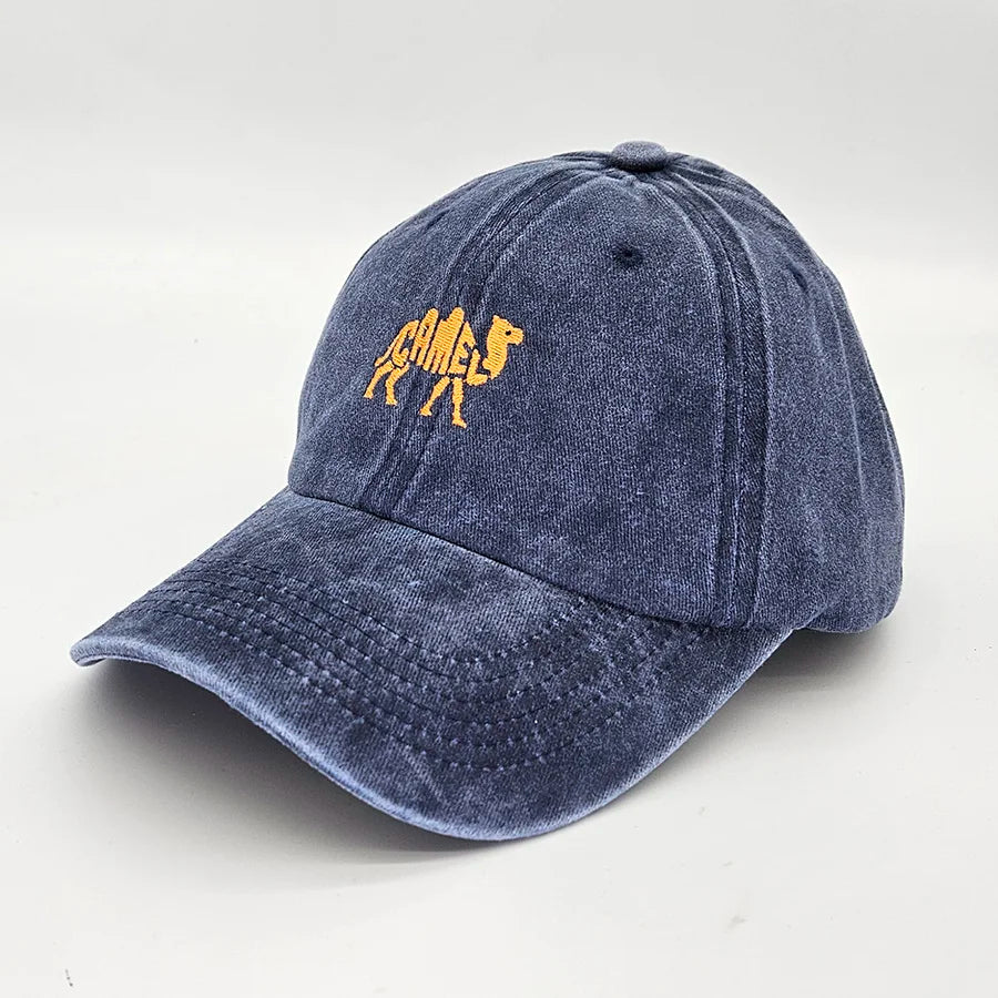 Embroidered Camel Cotton Baseball Caps Vintage Men Women