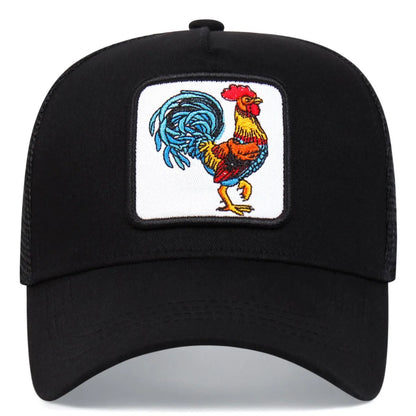 Spring New Animal Embroidery Net Rooster Hat Baseball Hat