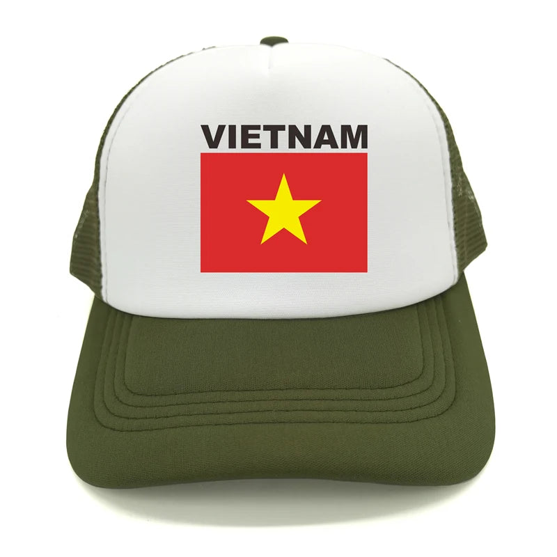 Vietnam Trucker Cap Summer Men Cool Country Flag Hat Baseball Cap
