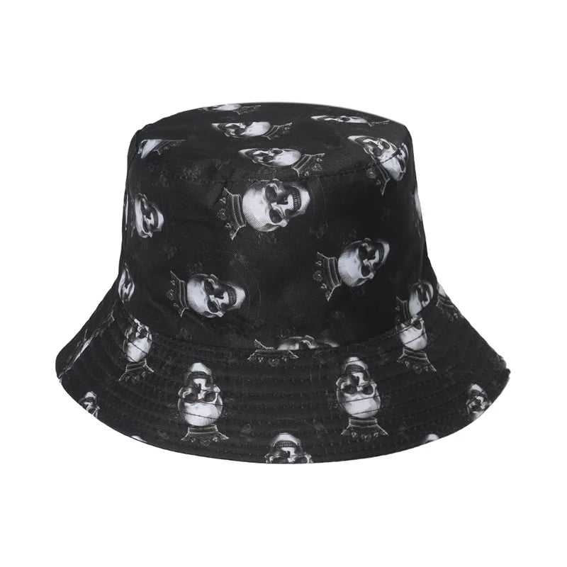 Fashionable Ghost Head Hole Head  Fisherman Hat Bucket Hat