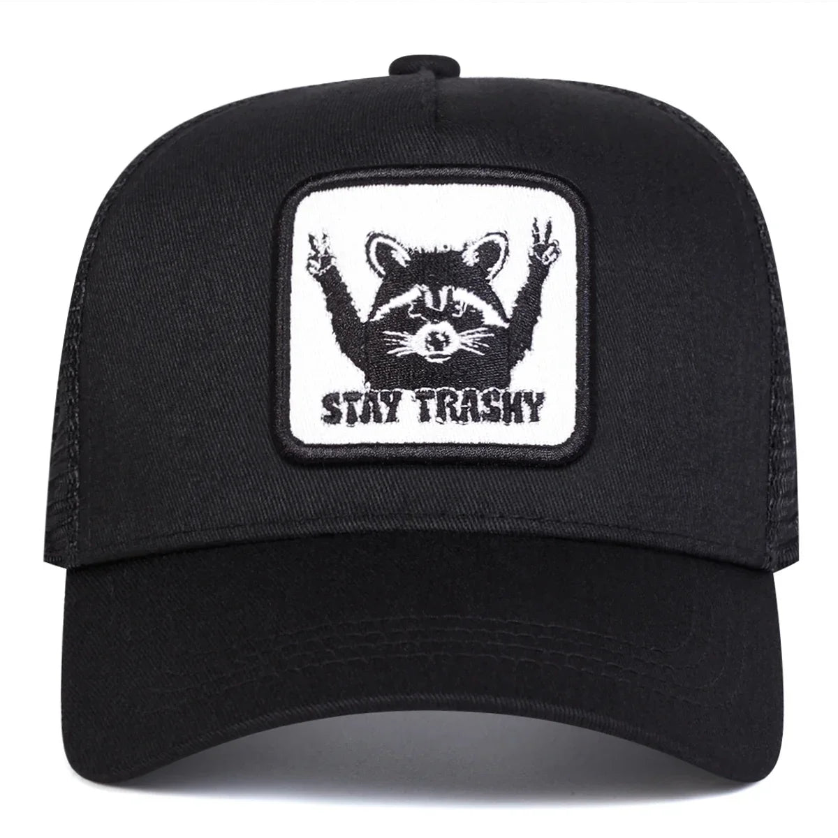 Unisex STAY TRASHY Raccoon Embroidery Baseball Caps