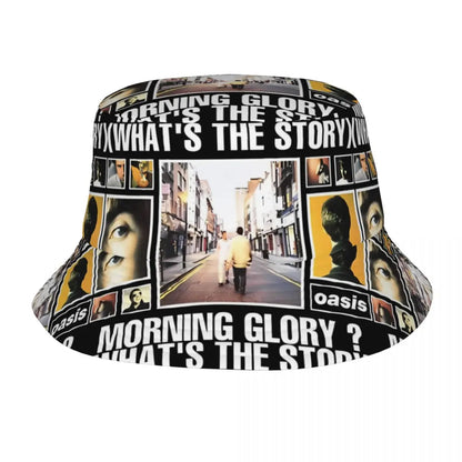 Streetwear O-Oasis Rock Collage Bucket Hats Teen Lightweight Outdoor