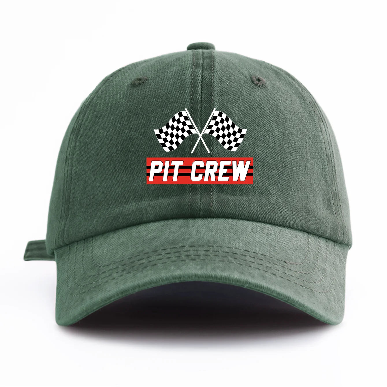 PIT CREW Print Washed Baseball Cap For Adults