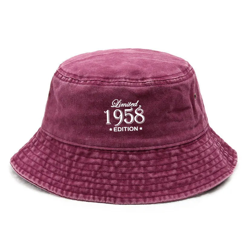 1958 Vintage Washed Fisherman Cap Old School Distressed Cotton Bucket Cap