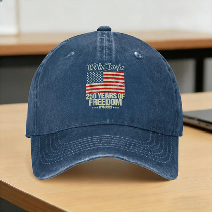 250 Years Distressed America Flag Anniversary USA 250th Casual Baseball Cap