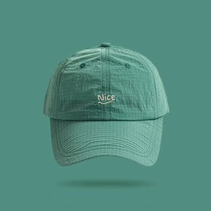 Fashion Plaid Thin Sun Cap Quick-drying Letter Embroidery Sports Running Cap Baseball Cap