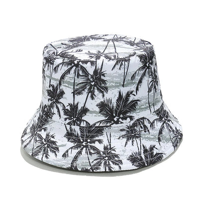 Coconut Print Travel Beach Sun Protection Breathable Simple Fisherman Hat Bucket Hat