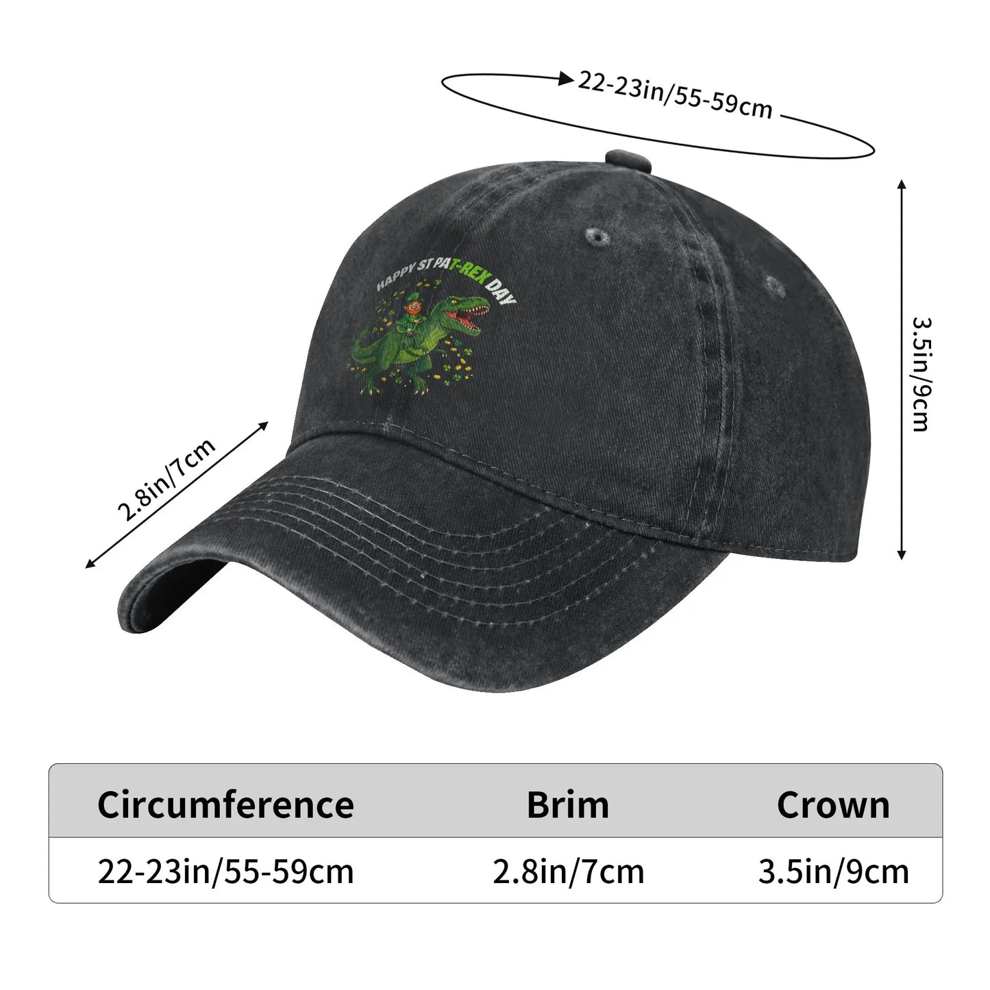 Dino St Patricks Day Kids Saint Patricks Boys Leprechaun Baseball Cap