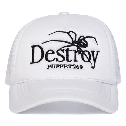 Unisex DESROY Spider Embroidery Baseball Net Caps