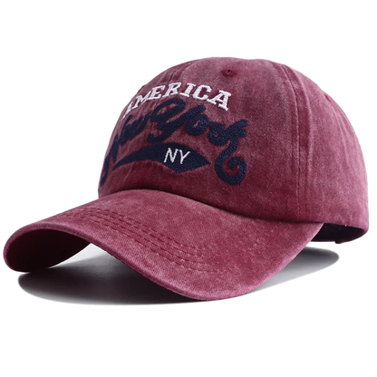 Retro Letter Embroidered Baseball Cap For Women Men