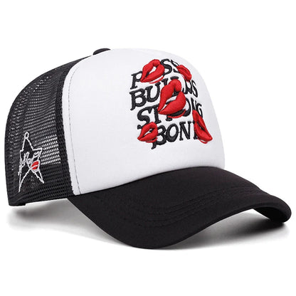 Trend New Cotton Mesh Hat Lipprint Men's Hip Hop Hat