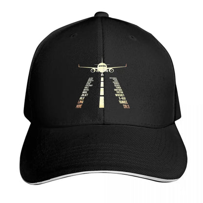 Airplane Airstrip Phonetic Alphabet Cap Baseball Caps