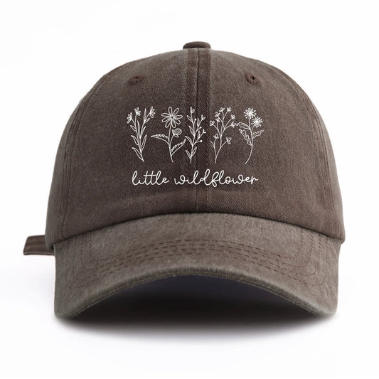 Wild Flowers Print Washed Baseball Cap For Adults
