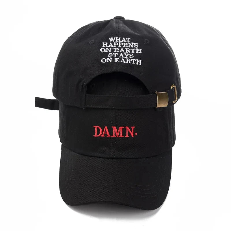DAMN-Embroidered Hats for Men and Women, Hip Hop, ShinCharacter Lamar