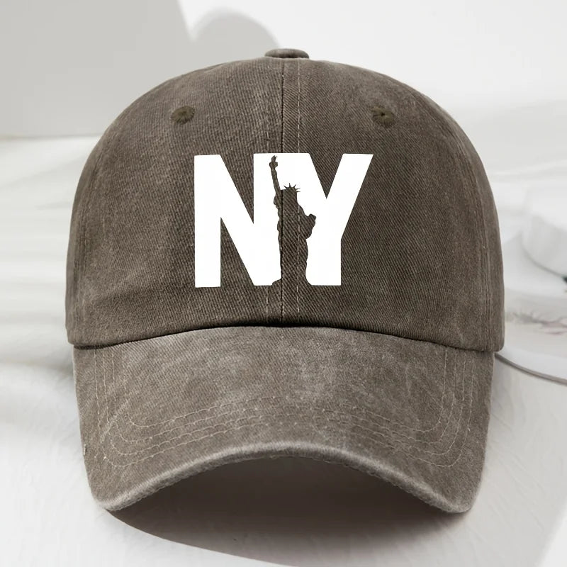 Unisex NY Goddess Print Soft Top Baseball Cap