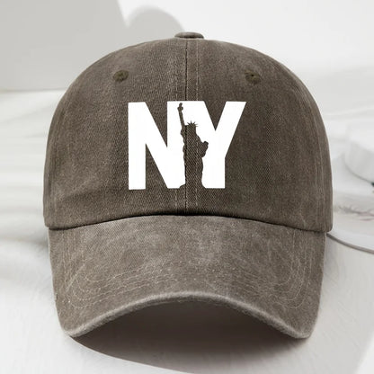 Unisex NY Goddess Print Soft Top Baseball Cap