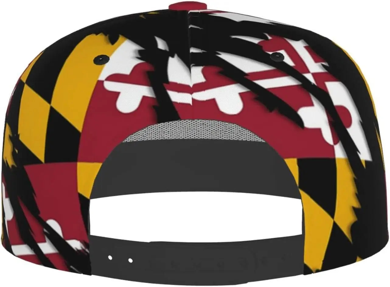 Maryland Flag Snapback Caps Sun Protection Hat Outdoor Trucker Hat