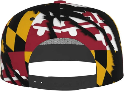 Maryland Flag Snapback Caps Sun Protection Hat Outdoor Trucker Hat
