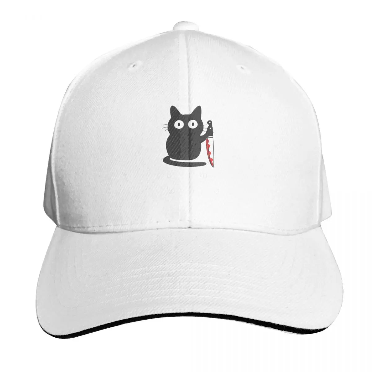 Black Cat Murder Cat You Saw Nothing Cap Fashion Casual Baseball Caps