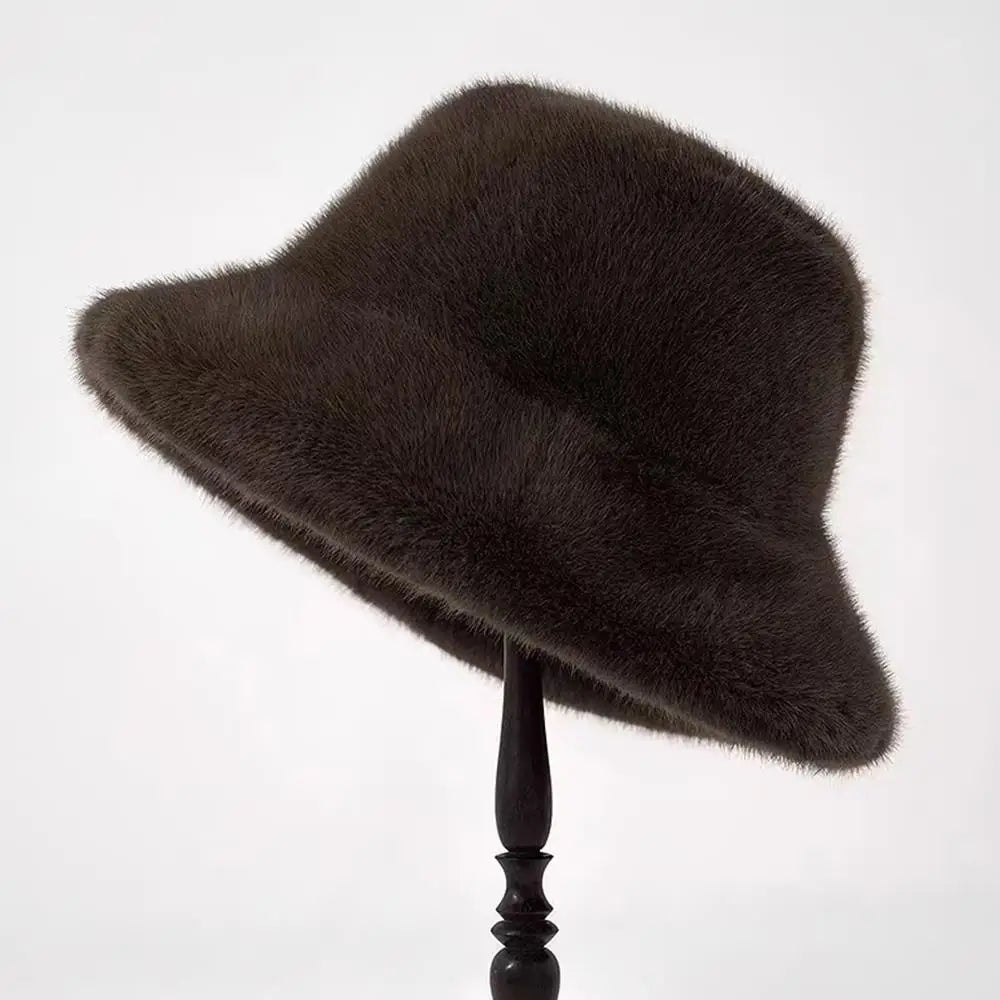 Windproof Warm Female Panama Caps Solid Fashion Bucket Hat