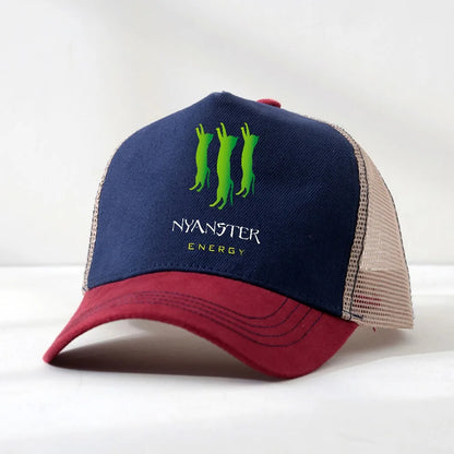NYANSTER ENERGY Three Green Cats Baseball Cap