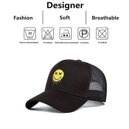 Unisex XX Smiling Face Print Baseball Caps Spring Summer