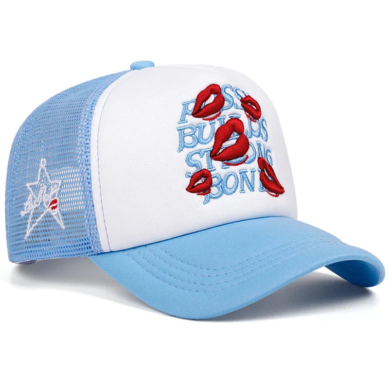 Trend New Cotton Mesh Hat Lipprint Men's Hip Hop Hat