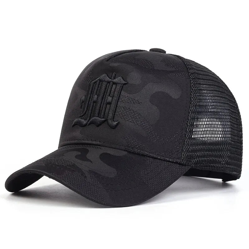 Fashion M Letter Camouflage Embroidery Baseball Caps