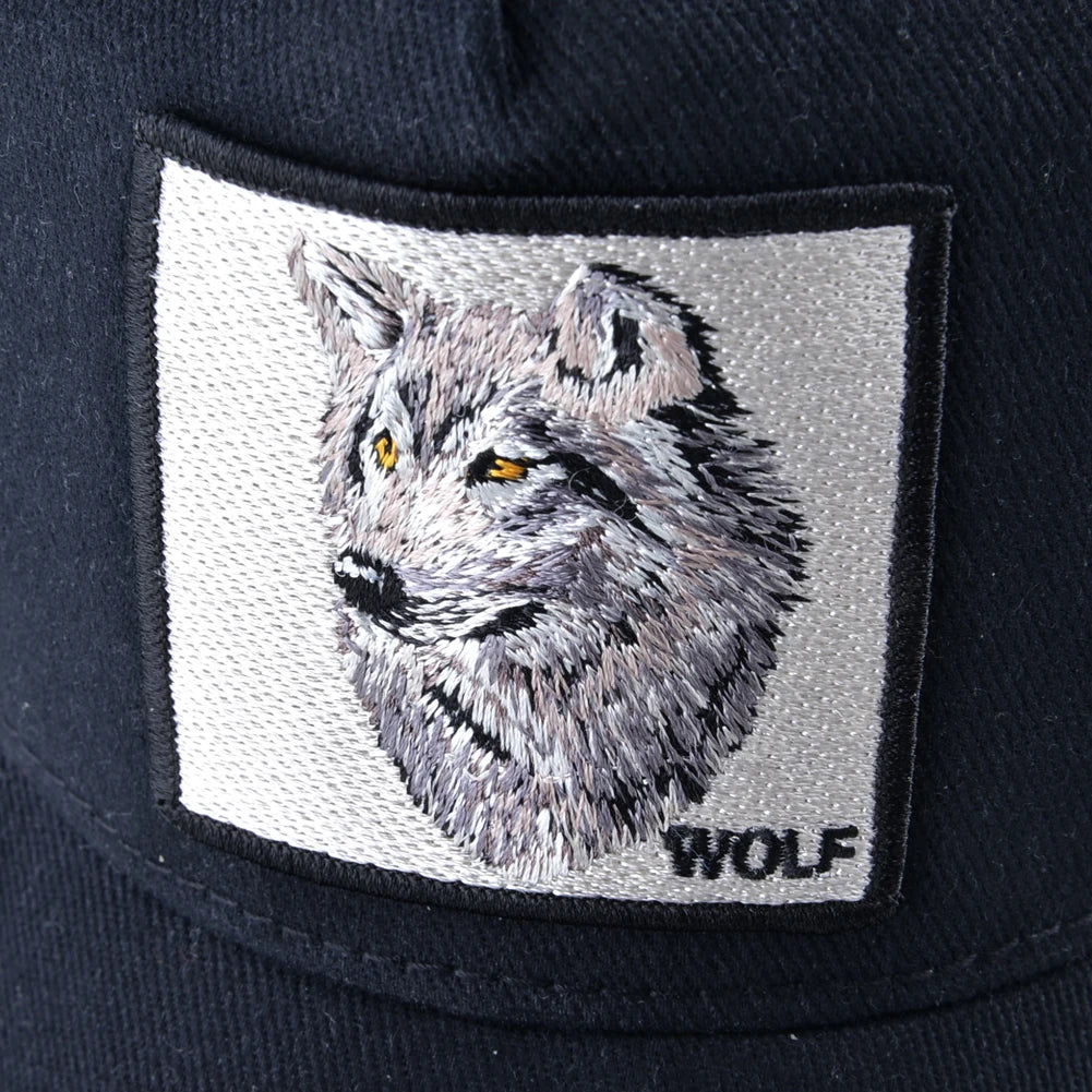Fashion Baseball Cap With Embroidery Wolf Patch Snapback Hip Hop Men Women