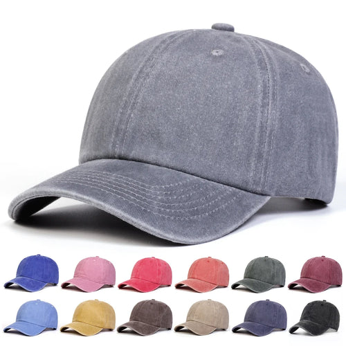 Unisex Light Washed Solid Color Baseball Caps