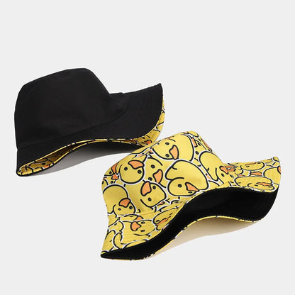 Yellow Duck Printed Fisherman's Hat Four Seasons Outdoor Sunshade Basin Hat
